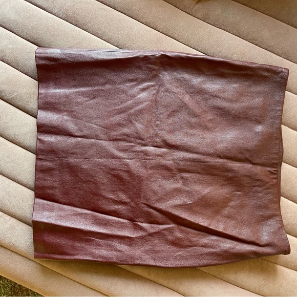 The Row Ebarg Leather Mini Skirt Plum - Picture 3 of 10